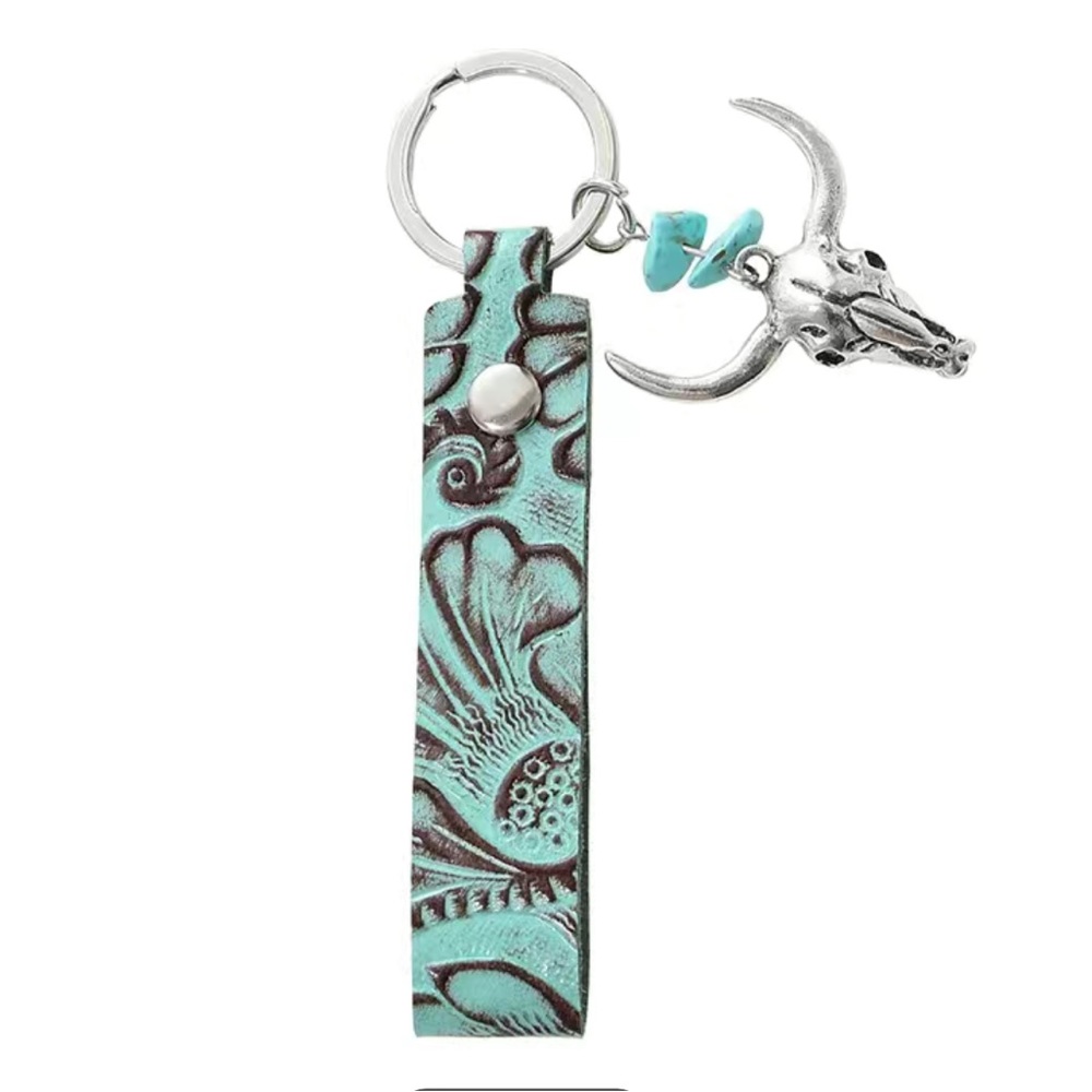 Longhorn Skull Keychain